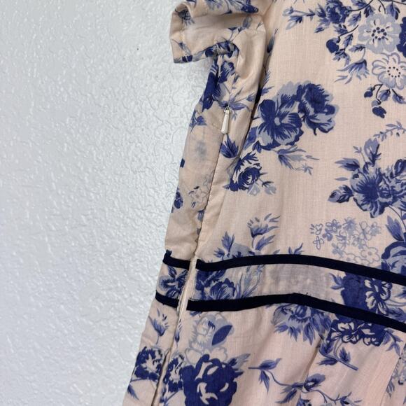 eShakti Dress Womens 3X Blue Floral Fit Flare Cottagecore Romantic Pockets Plus - Picture 8 of 13